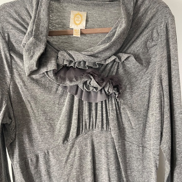 Anthropologie Ric Rac Rosette Ruched Top - Picture 8 of 9